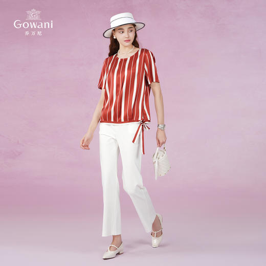 乔万尼休闲职场条纹显白真丝衬衫EI2C786 商品图1