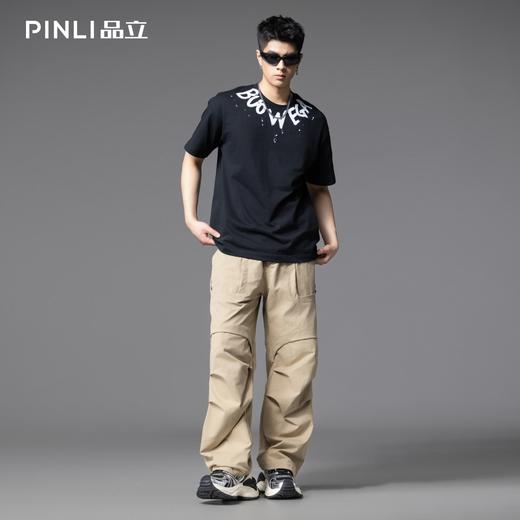 PINLI品立2025夏季新款直筒伞兵裤潮牌男百搭休闲长裤GD252117308 商品图2