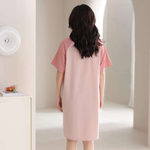 芬腾睡裙女夏季纯棉短袖薄款连衣裙宽松大码孕妇睡衣女夏天家居服 商品图3