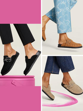 现货THS-限时 爱马家 新款呆萌穆勒半拖 羊反绒勃肯鞋 3色 BZ1237