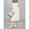 【周四狂欢价】熙世界白色a字牛仔半身裙女夏季2025新款工装风开叉直筒包臀裙子 商品缩略图1