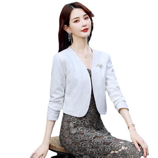 丁摩 蕾丝小披肩短外套女春秋装新款百搭西装坎肩配旗袍裙子外搭开衫5ZF-201 商品图4