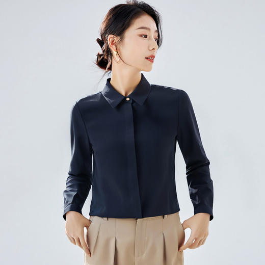 罗蒙女士长袖衬衫多色可选百搭通勤日常舒适衬衣女 商品图2