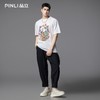 PINLI品立2025夏季新款圆领动物印花烫钻短袖T恤男士体恤衫上衣潮BG252111039 商品缩略图1