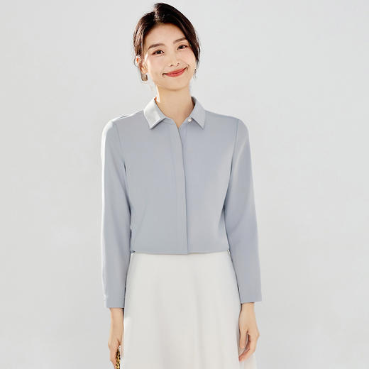 罗蒙女士长袖衬衫多色可选百搭通勤日常舒适衬衣女 商品图3