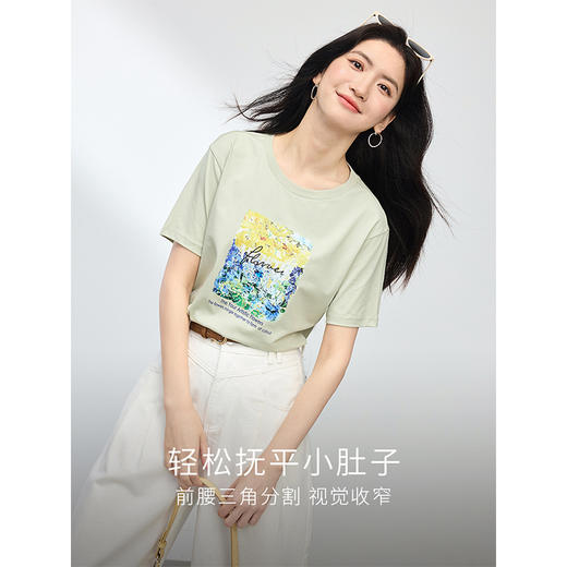 【初夏新品】熙世界白色牛仔裤宽松阔腿裤女2025春夏款高腰显瘦纯棉直筒长裤子 商品图2