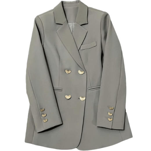 丁摩 春秋新款百搭时尚雅灰色西装外套女设计感休闲轻奢高级西服5ZF-80601 商品图4