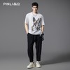 PINLI品立2025夏季新款小狗印花短袖T恤男潮牌休闲圆领体恤衫上衣BG252111018 商品缩略图1