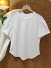 七夕福利-NO退-【超美推荐】超显瘦款！！夏季短款弧形下摆小设计感短袖T恤87%棉-喜出 商品缩略图3