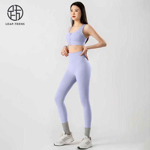 跃牌【蚂蚁运动】系列  一体式运动前拉链工字背心高腰提臀瑜伽裤女瑜伽套装X1347+K3338 商品图4