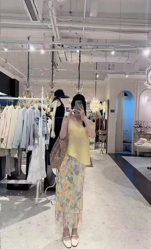 【门店同款】ENJOY夏季风褶衣花艺流苏半裙 162264914 商品图9