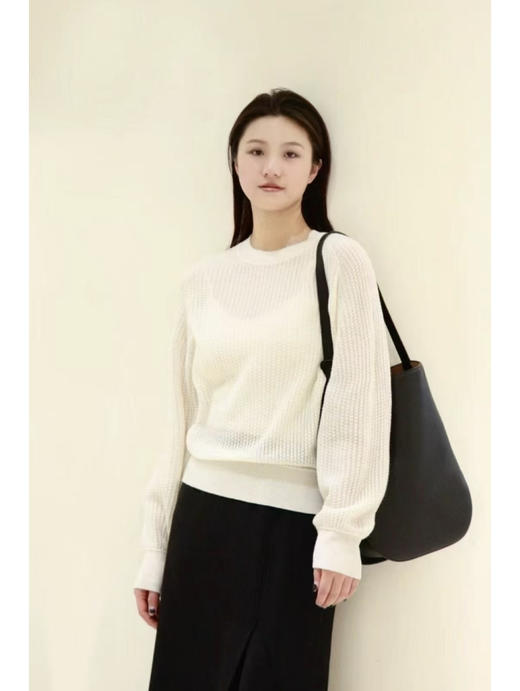 46-5 纯圆正 小禾 水溶性绵羊毛 玉米花肌理 针织上衣 朦胧高级炒鸡软糯 商品图10