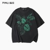 PINLI品立2025夏季新款新中式宽松短袖T恤叶子绣花盘绳休闲男上衣B252111024 商品缩略图7