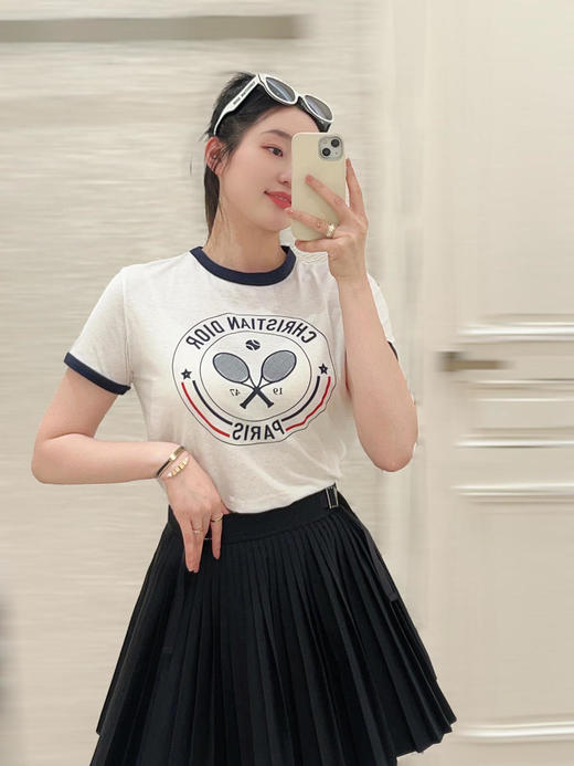 迪奥25Ss春夏新款网球拍印花圆领T恤（DQJ） 商品图10