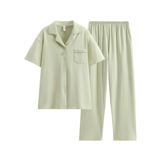 夏季100%纯棉短袖薄款开衫套装男女款 商品图4