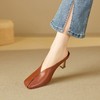 【预售5天】小众包头半拖~夏季新款优雅方头真皮包头凉鞋女高跟罗马鞋MBJR&6865 商品缩略图1
