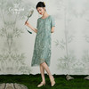 乔万尼真丝桑蚕丝连衣裙女夏装宽松气质开叉绣花真丝裙子EN2E628 商品缩略图3