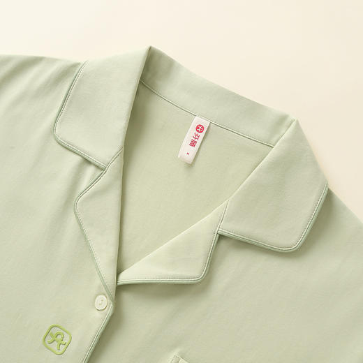 夏季100%纯棉短袖薄款开衫套装男女款 商品图2