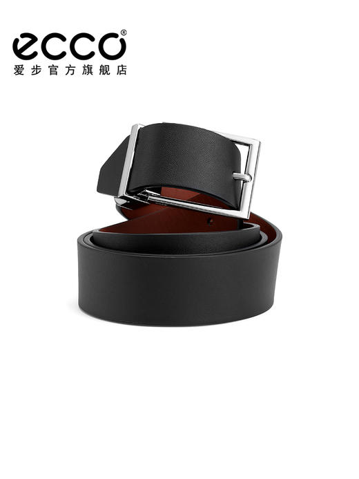 ECCO爱步 商务百搭真皮腰带 银色金属扣男士皮带 9105892 商品图1