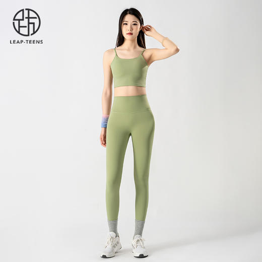 跃牌【蚂蚁运动】系列  美背露背细肩带运动文胸高腰提臀瑜伽裤女瑜伽套装X1376+K3338 商品图3