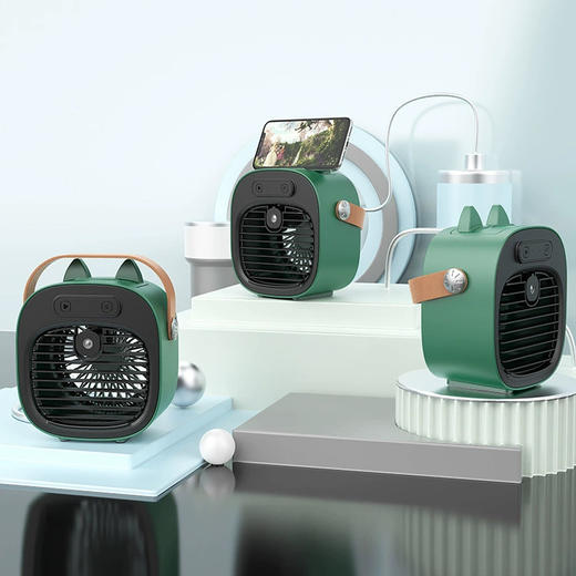 【桌面精灵 降温补水！】夏日桌面充电水冷小风扇 桌面冷风机 办公室喷雾加湿制冷小电扇 可加香薰 宿舍喷雾迷你风扇 商品图7