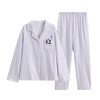 芬腾睡衣女纯棉长袖春季休闲条纹可爱熊猫大码舒适简约家居服套装 商品缩略图0