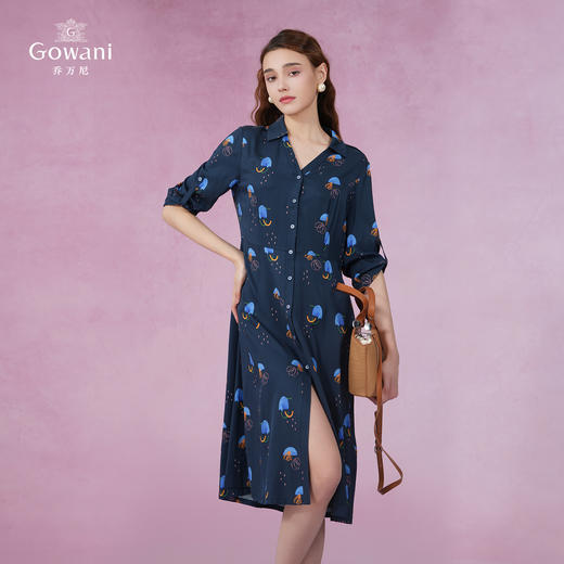 乔万尼重磅真丝连衣裙夏新款大牌高端桑蚕丝短袖EF2E361 商品图2