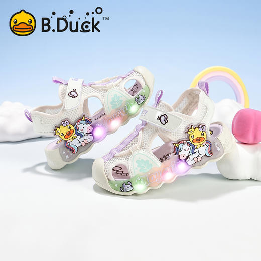 B.Duck小黄鸭童鞋夏季儿童凉鞋24-30 F2686801 商品图2