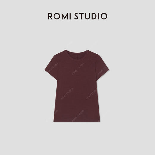 ROMI STUDIO“质感至上”棉质竹节肌理圆领正肩短袖T恤 RW24WSD1319(现货) 商品图0