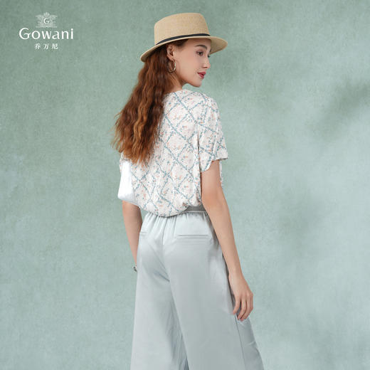 乔万尼夏季新品真丝清新亮丽宽松印花桑蚕丝上衣EI2C796 商品图4