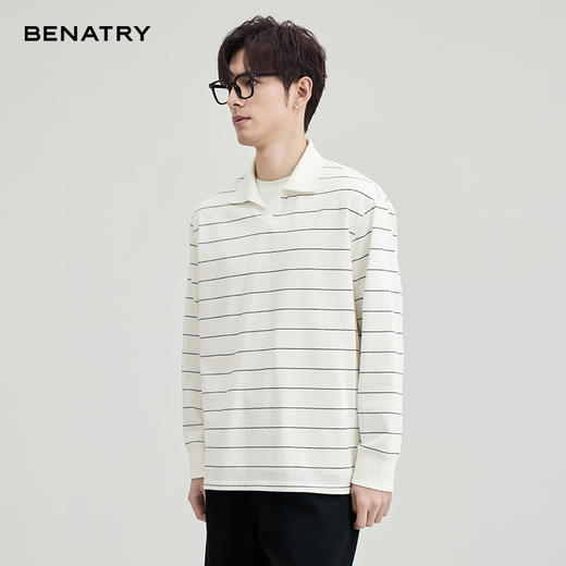 贝纳川条纹翻领T恤ECF113003 商品图6