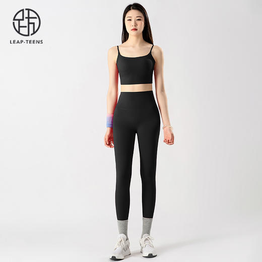 跃牌【蚂蚁运动】系列  裸感运动内衣女带胸垫高腰提臀瑜伽裤女瑜伽套装X1352+K3338 商品图6