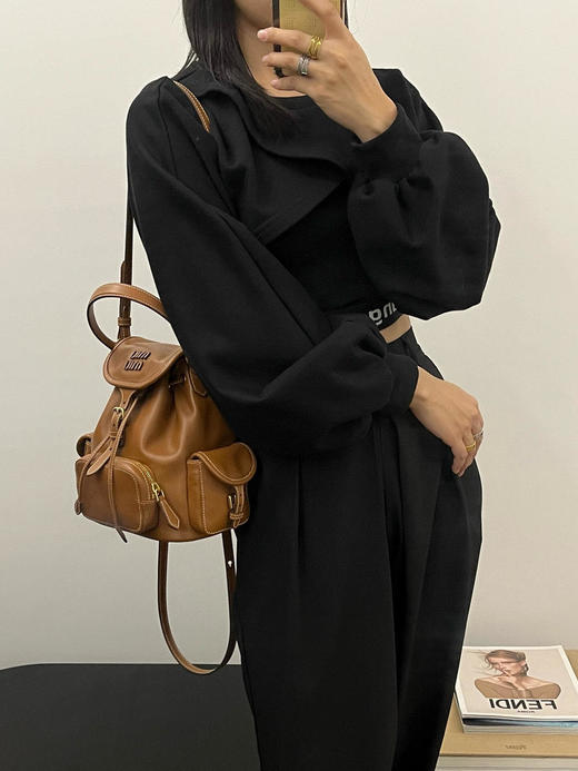 MIUMIU缪缪经典徽标Logo棉背包双肩包三色系列（MM） 商品图11