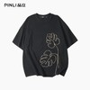 PINLI品立2025夏季新款男士树叶盘绳短袖T恤潮牌宽松休闲体恤上衣B252111027 商品缩略图3