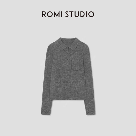 ROMI STUDIO“格雷高知”羊驼毛绵羊毛混纺翻领套头毛衫RW24WSG0986 商品图0