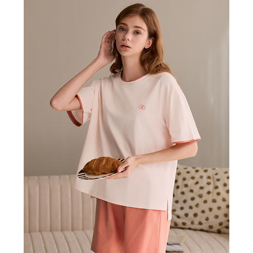 芬腾情侣睡衣夏季纯棉短袖短裤套装男女士薄款透气外穿大码家居服 商品图3