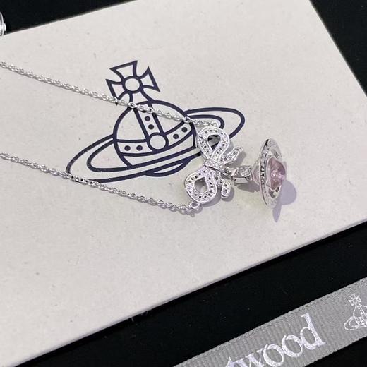 西太后冰莓粉宇宙土星蝴蝶结项链（XTY） 商品图6