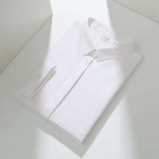 【含莫代尔 】罗蒙女士七分袖暗门襟衬衫纯色百搭商务面试职业衬衣女 商品图3