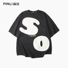 PINLI品立2025夏季新款男字母刺绣短袖T恤潮牌贴布撞色休闲体恤衫B252111028 商品缩略图5