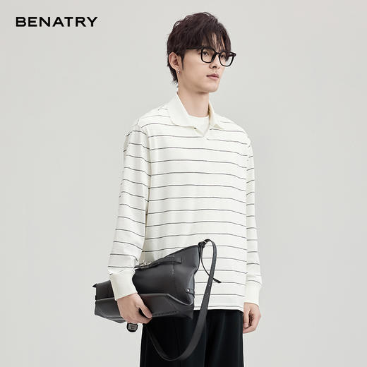 贝纳川条纹翻领T恤ECF113003 商品图8