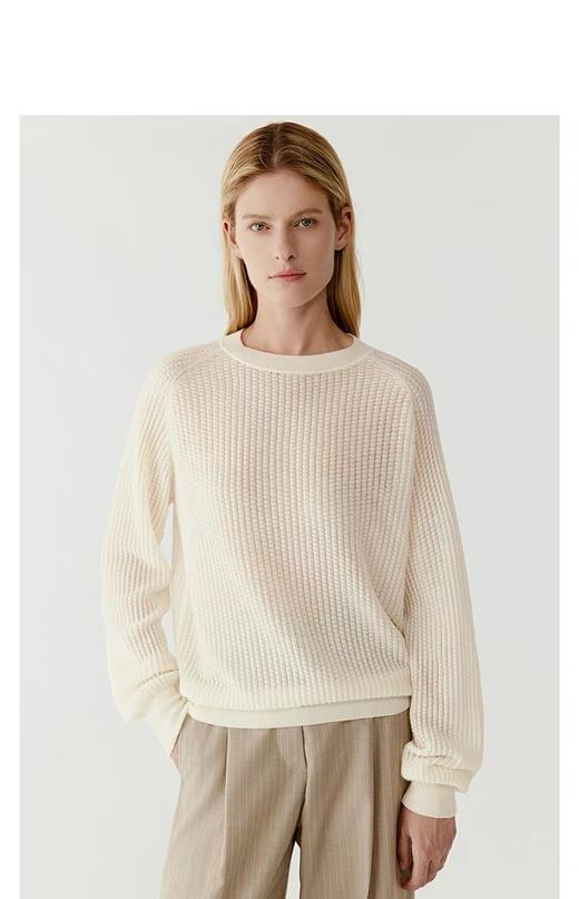 46-5 纯圆正 小禾 水溶性绵羊毛 玉米花肌理 针织上衣 朦胧高级炒鸡软糯 商品图2