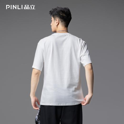 PINLI品立2025夏季新款小狗印花短袖T恤男潮牌休闲圆领体恤衫上衣BG252111018 商品图2