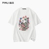 PINLI品立2025夏季新款圆领动物印花烫钻短袖T恤男士体恤衫上衣潮BG252111039 商品缩略图3