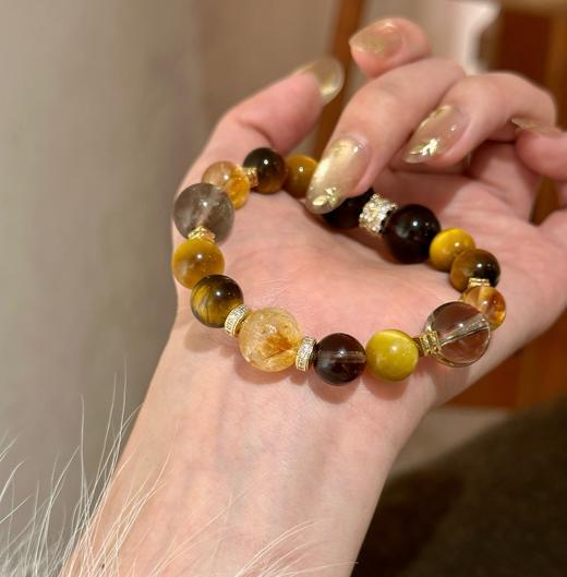 一手富贵招财金霸天然黄水晶手串 商品图12