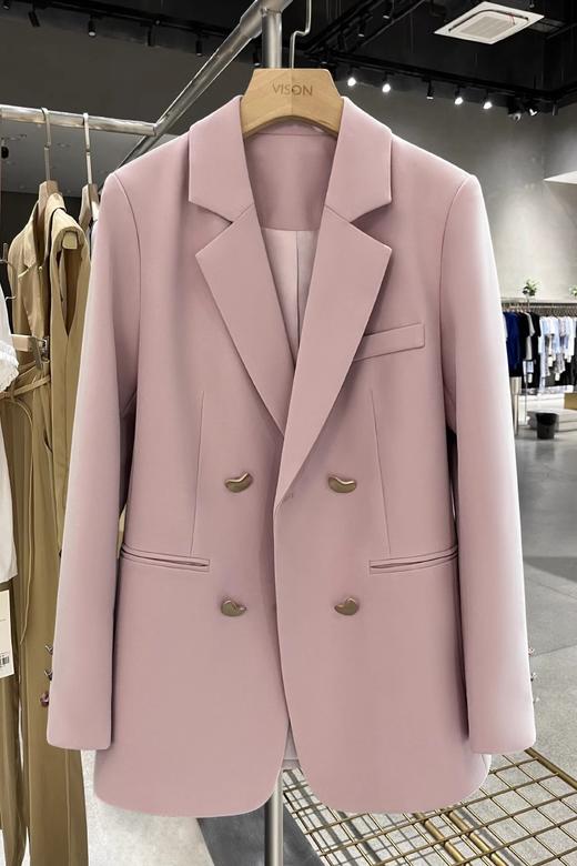 丁摩 春秋新款百搭时尚雅灰色西装外套女设计感休闲轻奢高级西服5ZF-80601 商品图5