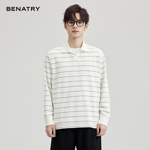 贝纳川条纹翻领T恤ECF113003 商品图7