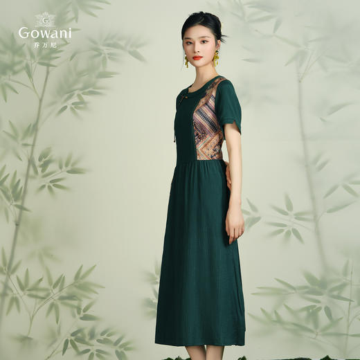 乔万尼真丝桑蚕丝连衣裙新款不规则拼接设计感EF2E402 商品图2