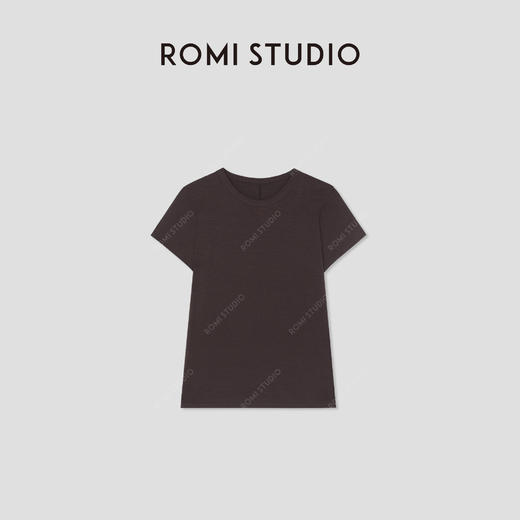ROMI STUDIO“质感至上”棉质竹节肌理圆领正肩短袖T恤 RW24WSD1319(现货) 商品图2