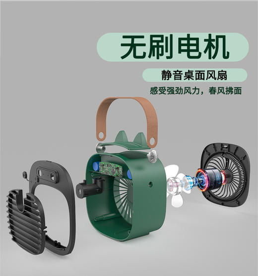 【桌面精灵 降温补水！】夏日桌面充电水冷小风扇 桌面冷风机 办公室喷雾加湿制冷小电扇 可加香薰 宿舍喷雾迷你风扇 商品图2