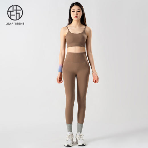 跃牌【蚂蚁运动】系列  裸感运动美背健身文胸高腰提臀瑜伽裤女瑜伽套装X1362+K3338（胸围为固定一体杯） 商品图3
